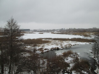 Fototapeta premium river in winter