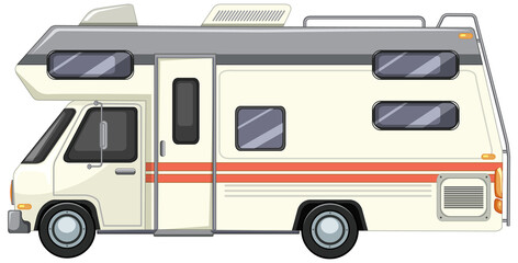 Cute camper van on white background