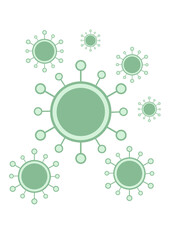 Coronavirus-Omicron vector illustration. Light green and white background