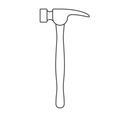 Hammer icon isolated on white background. Vector gavel illustration.