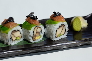 Vegan Sushi rolls Japanese cuisine 
