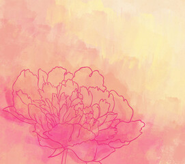 Fototapeta na wymiar Beautiful Peonies flower. Watercolor painting.