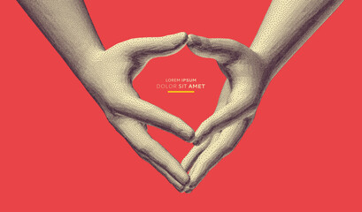 Hands with steepled fingers. Man body language for confidence and self-esteem. Symbolic for unity and harmony. 3D vector illustration. Can be used for advertising, marketing or presentation. © Login