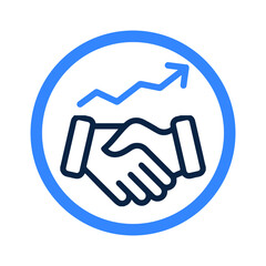 Business deal growth or success icon