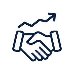 Business deal growth or success icon