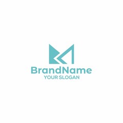 MK Arrow Logo Design Vector