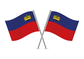 Obraz premium Principality of Liechtenstein flags isolated on white background. Vector illustration.