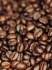 Coffee beans close up, macro photography,wallpaper