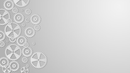 Background with Gears. Coordinated Mechanism. 