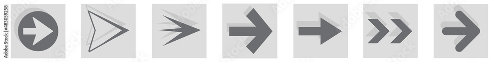 Poster arrow icon set isolated on background. arrows vector collection. different arrow icons in flat style