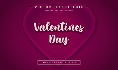 Valentine day editable text effect 