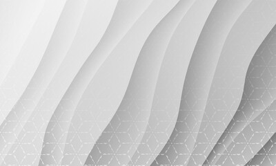 Monochrome Simple Geometric Effect Background. Black Line Halftone Wave Design. Grey Motion Graphic Illustration Wallpaper. Silver Business Texture Wall Background.
