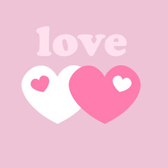 Valentine's Day background pink hearts white heart love