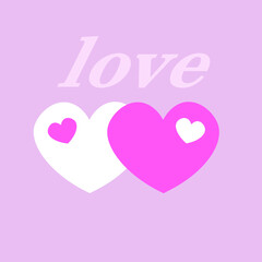 Valentine's Day background pink hearts white heart love