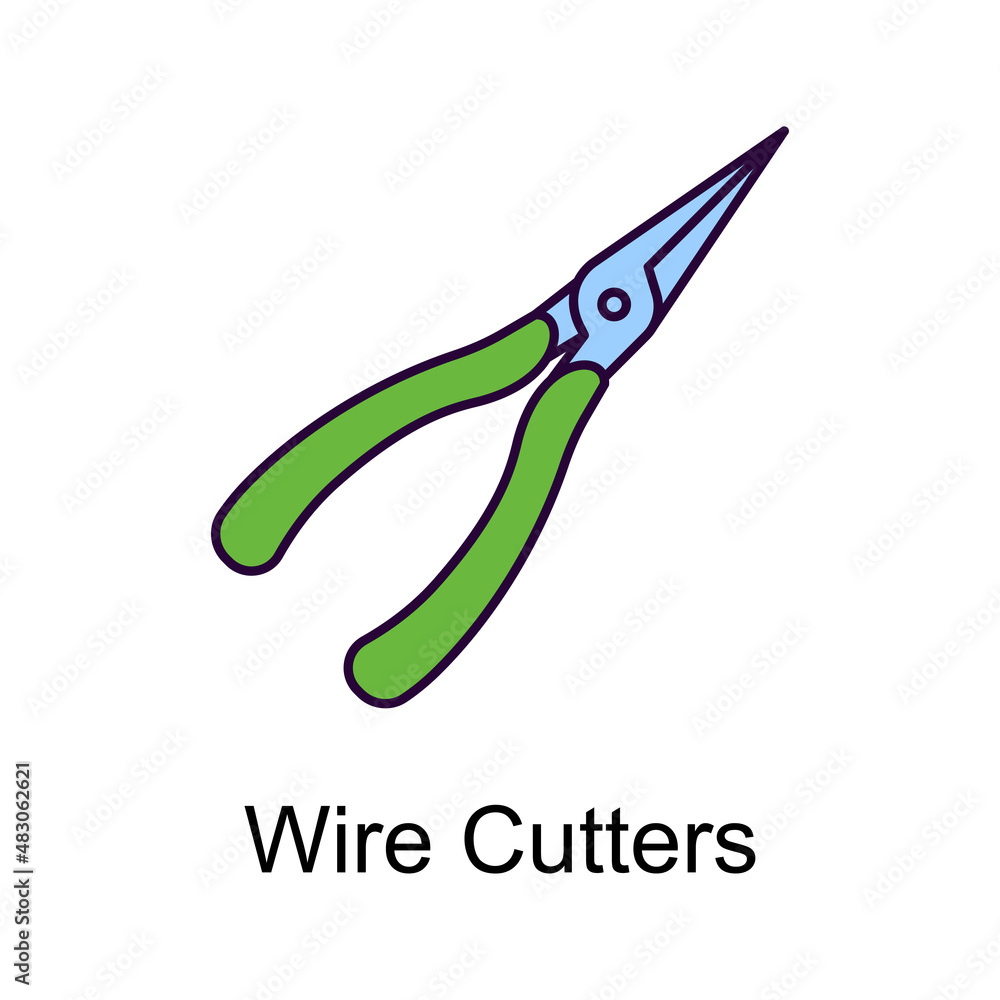 Poster wire cutters vector filled outline icon design illustration. home improvements symbol on white backg