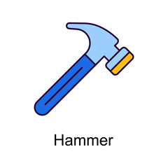 Hammer vector Filled Outline Icon Design illustration. Home Improvements Symbol on White background EPS 10 File