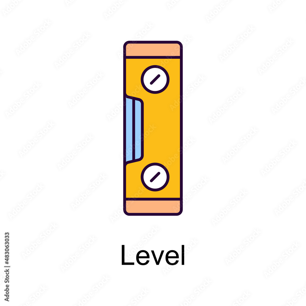 Poster level vector filled outline icon design illustration. home improvements symbol on white background e