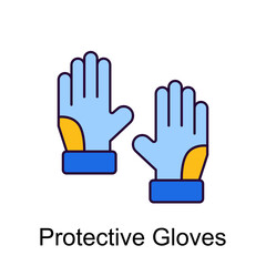 Fototapeta na wymiar Protective Gloves vector Filled Outline Icon Design illustration. Home Improvements Symbol on White background EPS 10 File