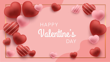 Happy valentine's day banner background template	
