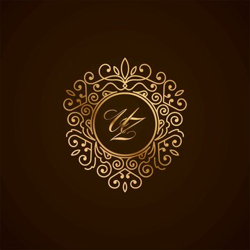 UZ initial liontin icon. UZ logo ornament with abstract love symbol