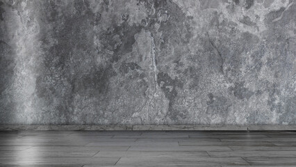 3d ilustration of Concrete wall and floor background