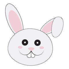 Cute bunny face, vector bunny face
