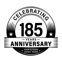 185 years anniversary celebration design template. 185th logo vector illustrations.