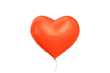 Fototapeta na wymiar Holidays, valentines day, party and weddings decoration concept - red heart shaped balloon over white background. 3d rendering.