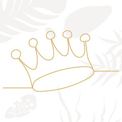 crown line drawing on abstract background ,vector, isolated