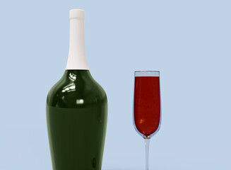 Red Sparkling Wine with Glass