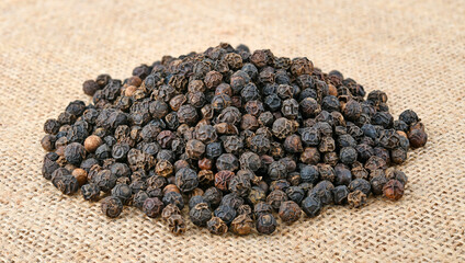 pepper corn on the sack background