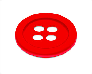 Red button isolated on a white background