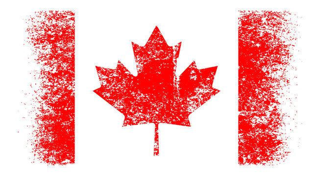 Canada Flag Distressed Grunge Vintage Retro. Isolated on White Background