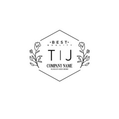 TJ Hand drawn wedding monogram logo