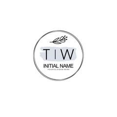TW Hand drawn wedding monogram logo