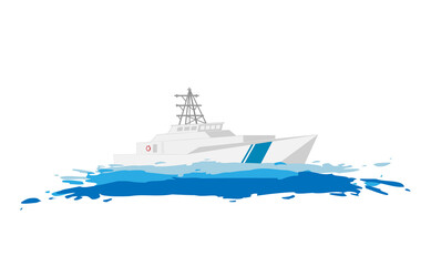 Fototapeta na wymiar Naval Patrol Boat, card, banner, background design. EPS 10.