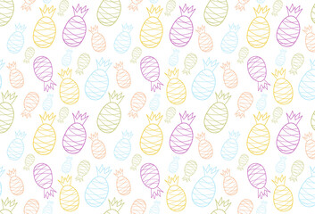 fruit colorful seamless pattern coconuts