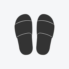 Pair of slippers, flip flops sandal isolated flat design vector illustration