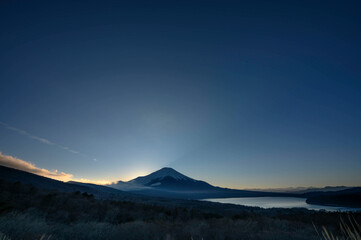 山中湖と富士山