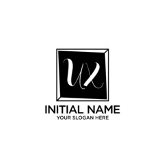 UX monogram logo template vector