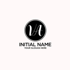 VA monogram logo template vector