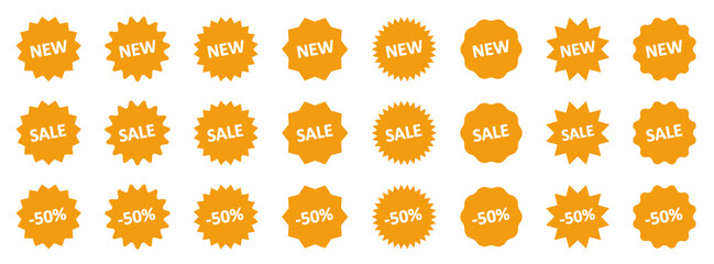 Set of different labels. New labels, sale, discount. Tags, sticker, special offer. Price tags vector.