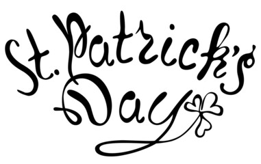 Saint Patrick s Day hand drawn lettering. Good for stickers, greeting cards, event fest invitations, bar menu decoration, stickers in social media.