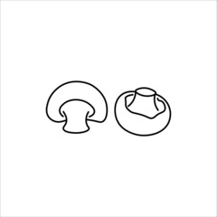 white mushrooms icon, vector, illustration, 10 eps