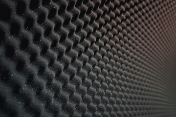 Close up, Background of studio sound acoustical foam. photo inside.