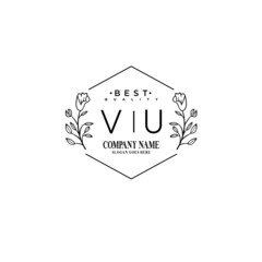 VU Hand drawn wedding monogram logo