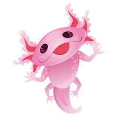 Cute Pink cartoon Axolotl for Wildlife Holiday, Spring decoration
