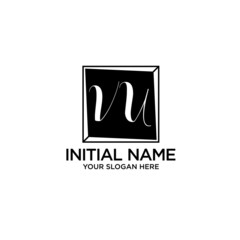 Obraz premium VU monogram logo template vector
