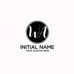 WA monogram logo template vector