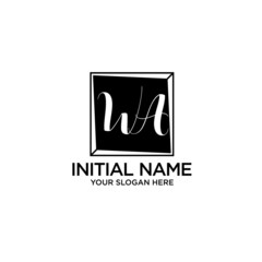 WA monogram logo template vector